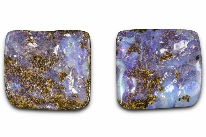 Blue Boulder Opal Split Pair - Queensland, Australia #381624